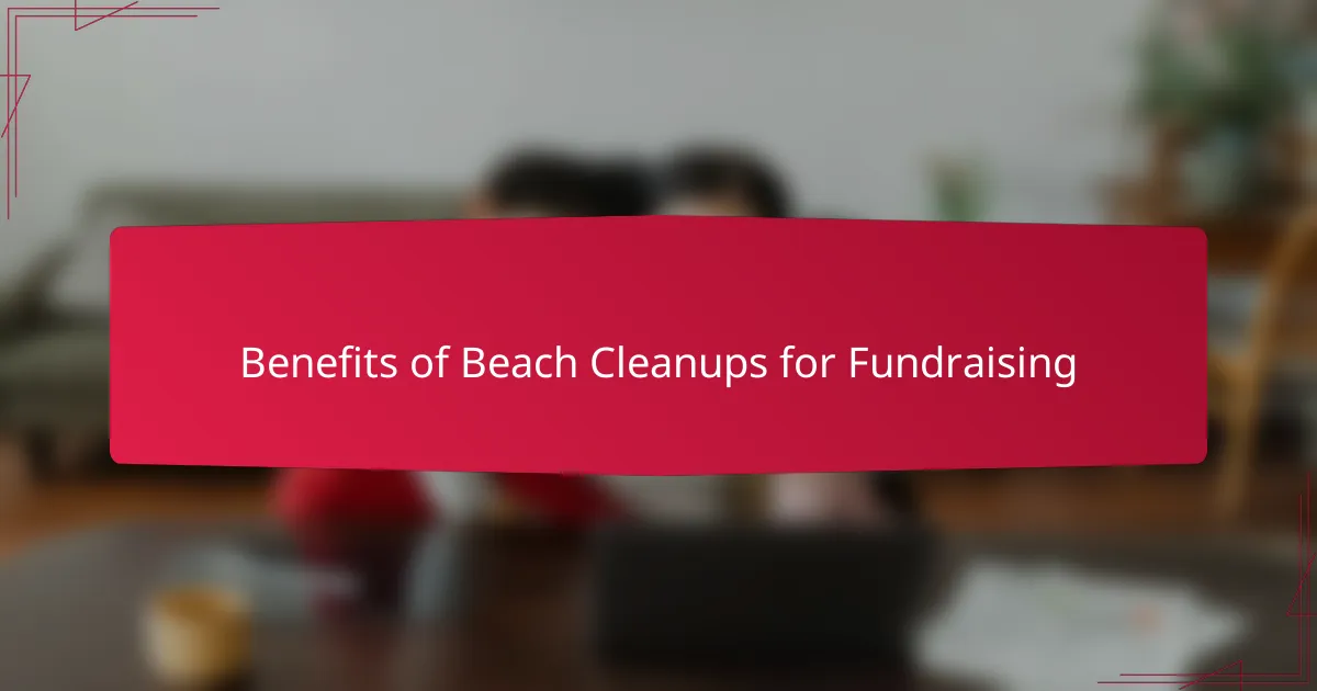 Benefits of Beach Cleanups for Fundraising