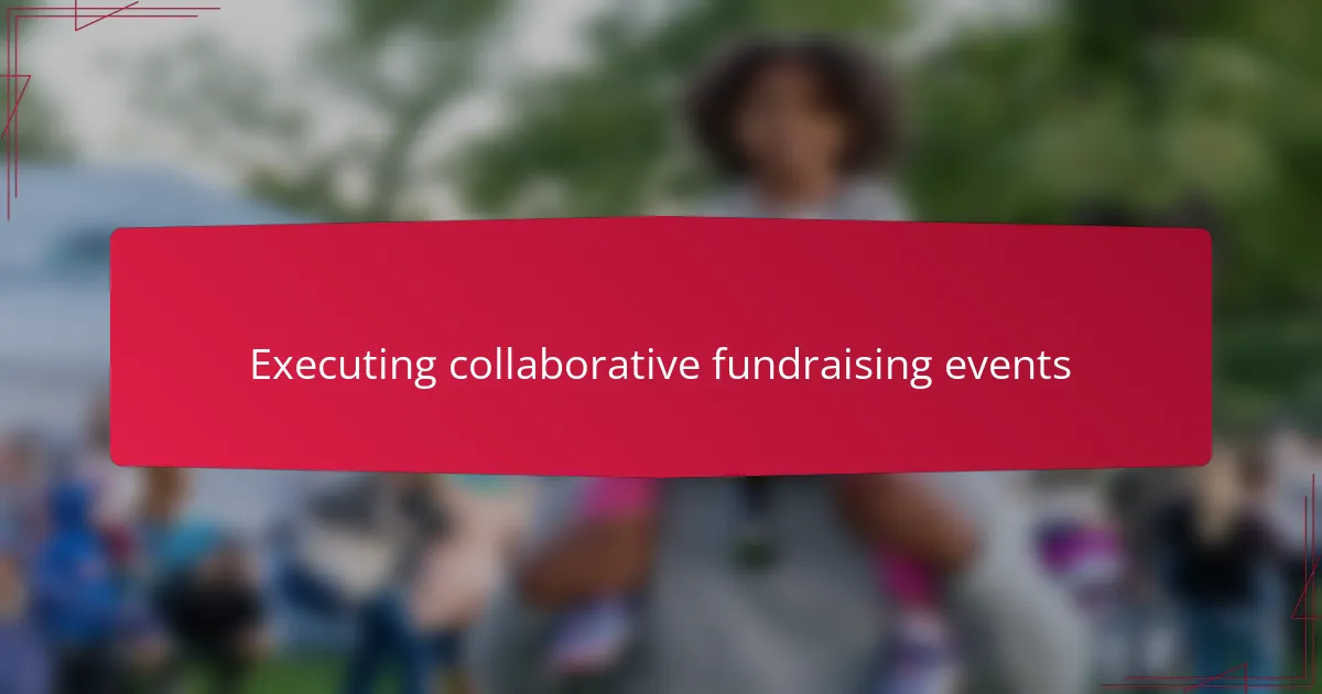 Executing collaborative fundraising events