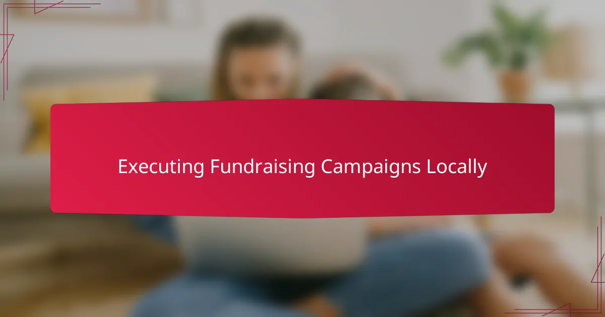 Executing Fundraising Campaigns Locally