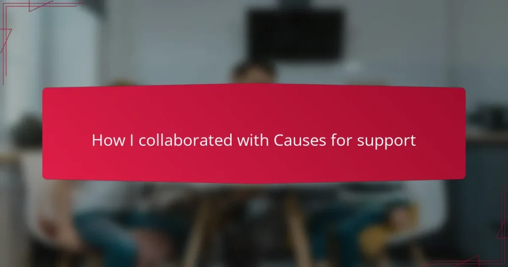 How I collaborated with Causes for support