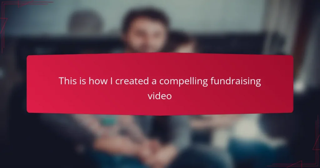 This is how I created a compelling fundraising video