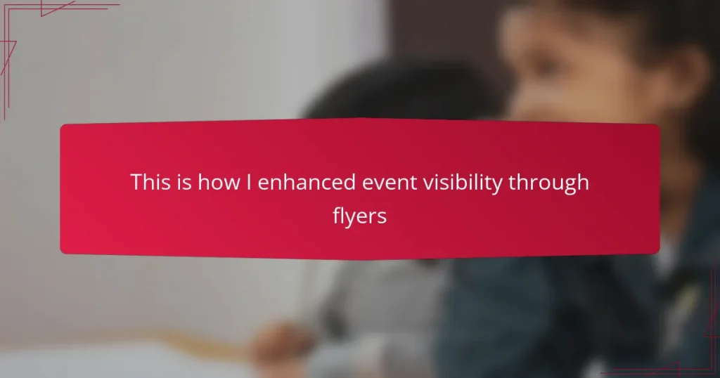 This is how I enhanced event visibility through flyers