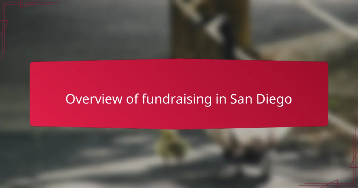Overview of fundraising in San Diego