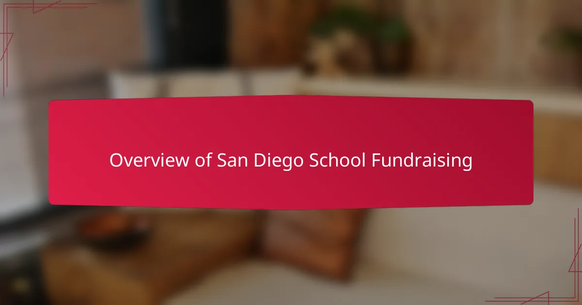 Overview of San Diego School Fundraising