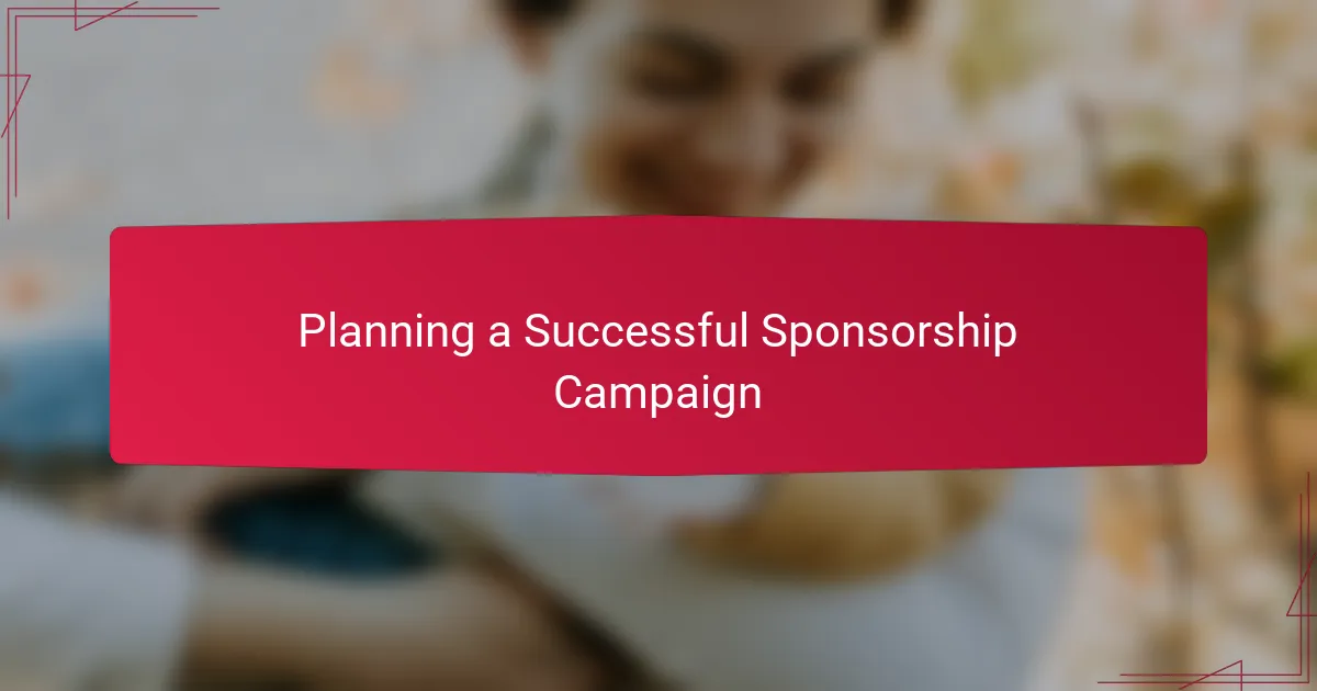 Planning a Successful Sponsorship Campaign