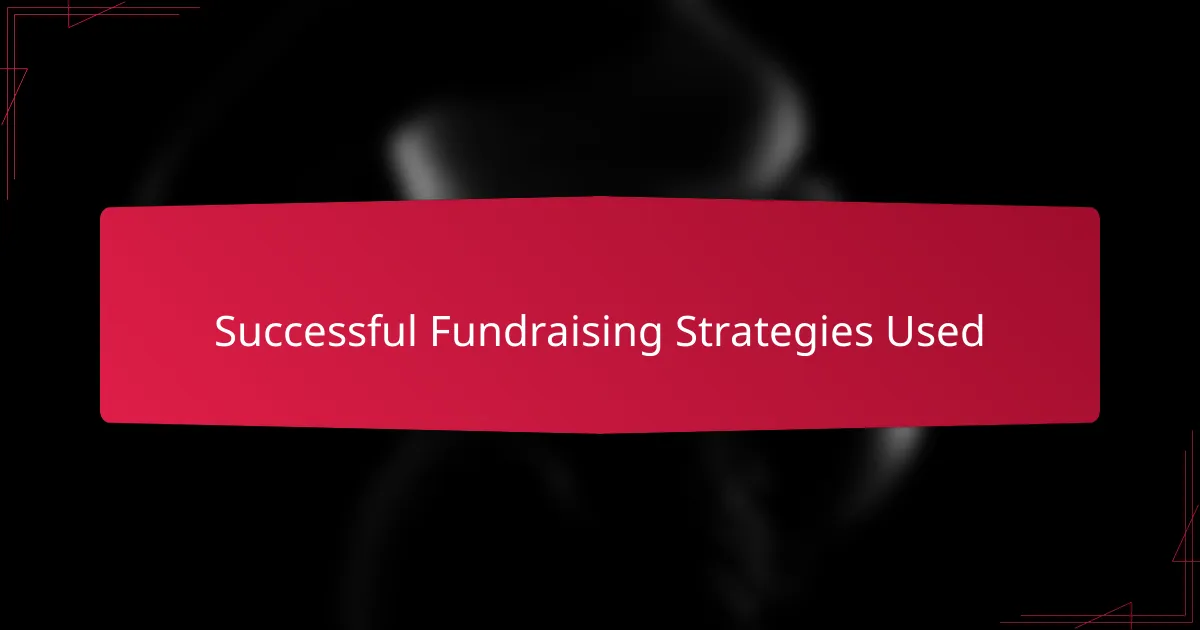 Successful Fundraising Strategies Used